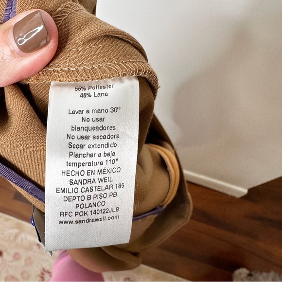 Sandra Weil Messaline Pant A Designer Asymmetrical High Rise Wool Blend Size 10 - Picture 7 of 8